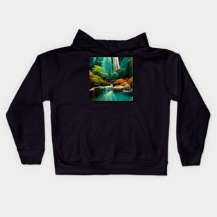 paradise waterfall Kids Hoodie